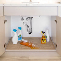 Beige Under Sink Cabinet Mat